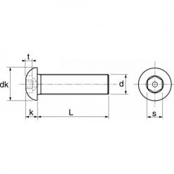 Vis métaux Acton tête bombée 6 pans creux inviolable avec téton central A2 ISO 7380 -Visserie Soldes Magasin AFD 100805