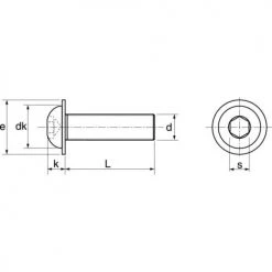 Vis à métaux Acton tête bombée 6 pans creux à embase inox A2 ISO 7380 -Visserie Soldes Magasin AFD 100809