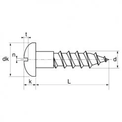 Vis à bois Acton tête cylindrique fendue inox A2 DIN 96 -Visserie Soldes Magasin AFD 104657