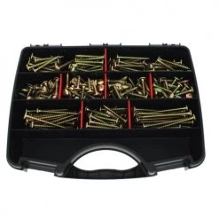 Coffret de 325 vis de pentures Ultima 6 lobes internes bichromatées COF131