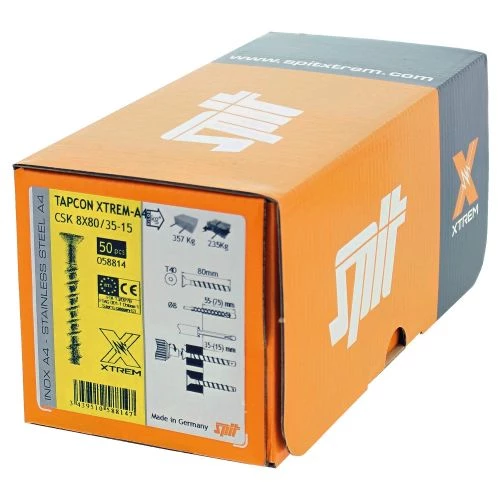 Vis béton Spit à tête fraisée inox A4 4 Vis béton Spit à tête fraisée inox A4 – Image 2