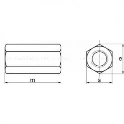 Écrou hexagonal HU Acton haut M = 3XD inox A2 DIN 6334 -Visserie Soldes Magasin AFD 97248