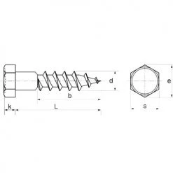 Vis à bois Acton tête hexagonale inox A4 DIN 571 -Visserie Soldes Magasin AFD 97805