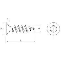 Vis à bois aggloméré Acton tête fraisée 6 lobes internes A2 filetage total -Visserie Soldes Magasin AFD 97869