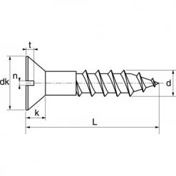 Vis à bois tête fraisée fendue Acton A4 DIN 97 -Visserie Soldes Magasin AFD 97903