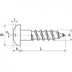 Vis à bois Acton tête cylindrique fendue A4 DIN 96 -Visserie Soldes Magasin AFD 97911