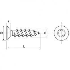 Vis à bois Acton tête fraisée 6 lobes A4 filetage total -Visserie Soldes Magasin AFD 97934