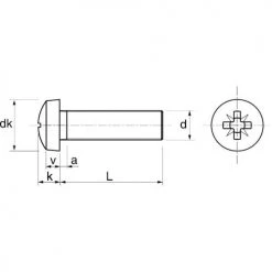 Vis à métaux Acton tête cylindrique cruciforme inox A2 DIN 7985 -Visserie Soldes Magasin AFD 97971