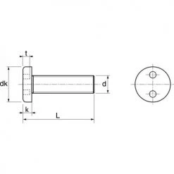 Vis à métaux Acton tête creuse à 2 trous inviolable A2 -Visserie Soldes Magasin AFD 98036