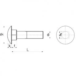 Vis à métaux Acton tête ronde collet carré inox A2 DIN 603 -Visserie Soldes Magasin AFD 98053
