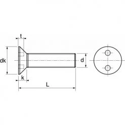 Vis à métaux Acton tête fraisée 2 trous inviolable A2 -Visserie Soldes Magasin AFD 98456