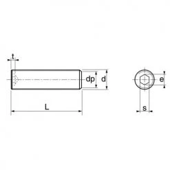 Vis à métaux Acton sans tête 6 pans creux bout plat A4 ISO 4026 -Visserie Soldes Magasin AFD 98554