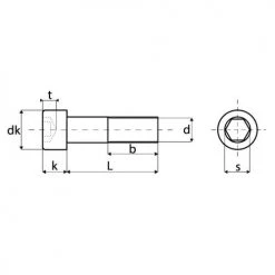 Vis à métaux Acton tête cylindrique 6 pans creux A4 DIN 912 -Visserie Soldes Magasin AFD 98571