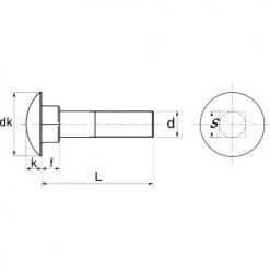 Vis à métaux Acton tête ronde collet carrée A4 DIN 603 -Visserie Soldes Magasin AFD 98623