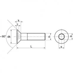Vis à métaux Acton tête fraisée hexagonale creuse A2 ISO 10642 -Visserie Soldes Magasin AFD 98703