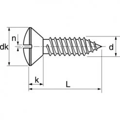 Vis à tôle Acton tête fraisée bombée fendue A2 DIN 7973 -Visserie Soldes Magasin AFD 98816