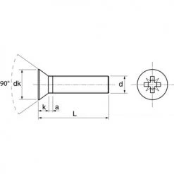 Vis à métaux Acton tête fraisée cruciforme pozidriv inox A2 DIN 965 -Visserie Soldes Magasin AFD 98873