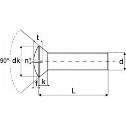 Vis à métaux Acton tête fraisée bombée fendue inox A2 DIN 964 -Visserie Soldes Magasin AFD 98876