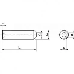 Vis à métaux sans-tête Acton hexagonale creuse bout pointeau inox A2 ISO 4027 -Visserie Soldes Magasin AFD 98998