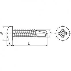 Vis autoperceuse Acton tête cylindrique Phillips inox A2 DIN 7504 M -Visserie Soldes Magasin AFD 99046