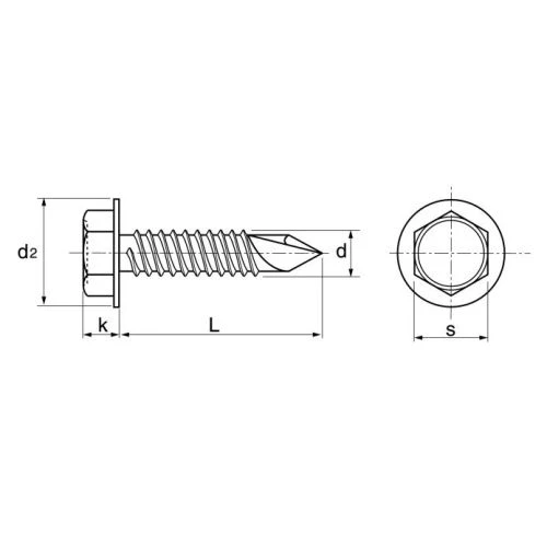 Vis autoperceuse Acton tête hexagonale à embase inox A2 DIN 7504 K 5 Vis autoperceuse Acton tête hexagonale à embase inox A2 DIN 7504 K – Image 3